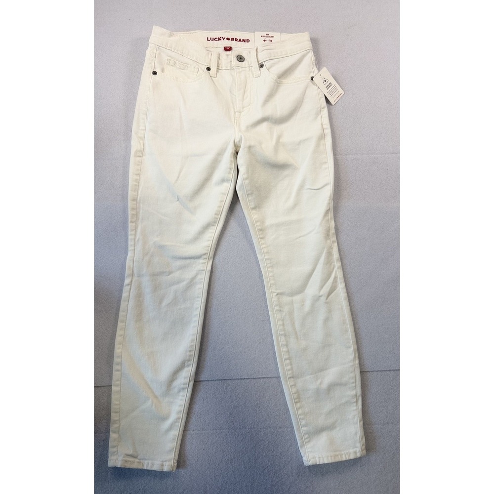 Lucky Brand Ava Women's Jeans Size 4/27 A White Stretch Ankle Pants Denim